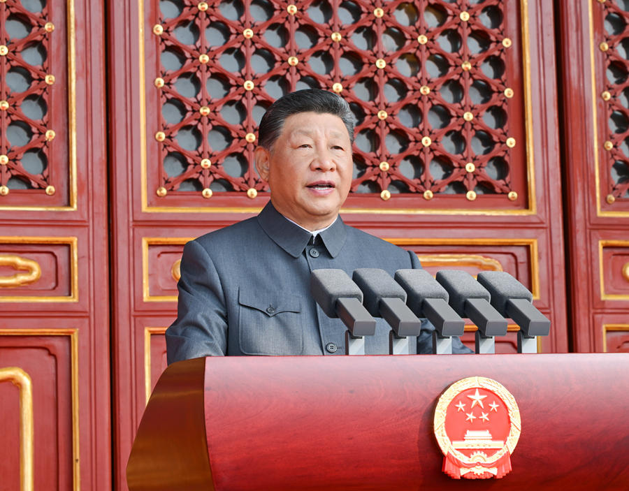 ཀྲུང་གོ་མི་དམངས་ཀྱི་རི་འགོག་དམག་འཁྲུག་དང་འཛམ་གླིང་གི་ཧྥ་ཤི་སིར་ངོ་རྒོལ་བྱེད་པའི་དམག་འཁྲུག་ལ་རྒྱལ་ཁ་ཐོབ་ནས་ལོ་ངོ་80འཁོར་བར་དྲན་གསོ་ཞུ་བའི་ཚོགས་ཆེན་པེ་ཅིང་དུ་གཟབ་རྒྱས་ངང་འཚོགས་པ་དང་། ཞི་ཅིན་ཕིང་གིས་གསུང་བཤད་གལ་ཆེན་གནང་བ་དང་འབྲེལ་གཟིགས་སྦྲེང་དཔུང་སྡེར་གཟིགས་ཞིབ་གནང་བ།